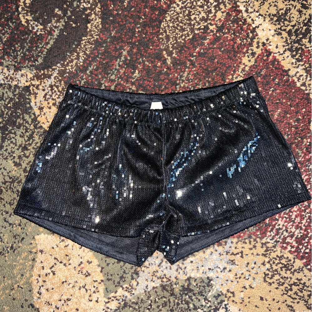 Black Sequin Women's Shorts